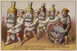 Niños llevando productos de John Moir and Son, Londres de American School