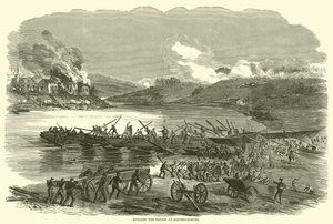 Construyendo el puente en Fredericksburg, diciembre 1862 de American School