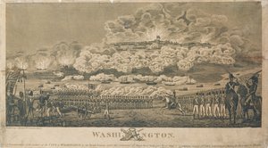Incendio de Washington por los británicos, 24 de agosto de 1814, publicado por I. Ryland