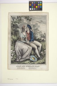 Burns And Highland Mary (litografía coloreada a mano)