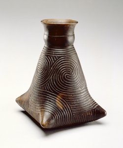 Botella incisa Caddo, 1200-1500 (cerámica) de American School