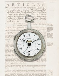 Reloj de calendario, c.1780 de American School