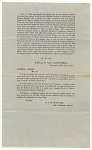 Llamado a voluntarios bajo la Orden General No.4, 27 de diciembre de 1860
