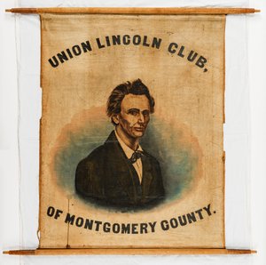 Bandera de campaña para Abraham Lincoln, Condado de Montgomery de American School