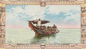 Canoa con fiesta nupcial Kwakiutl por Edward S. Curtis de American School