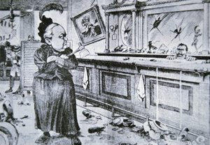 Carry Nation con su hacha, c.1905 de American School