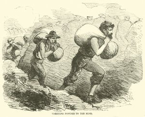 Transportando pólvora a la mina, julio 1864 de American School