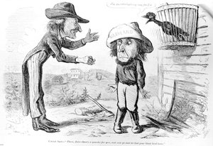 Caricatura satirizando la abolición de la esclavitud en Maryland, de "Frank Leslie