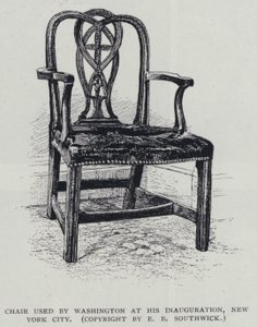 Silla usada por George Washington en su inauguración, Ciudad de Nueva York de American School