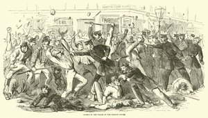 Carga de la policía en la oficina del Tribune, julio 1863 de American School