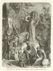 Carlomagno ordenando la tala del Roble Sagrado de American School