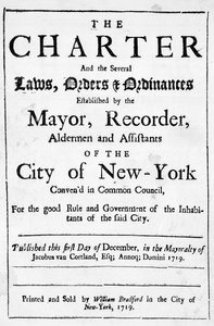 Carta de la Ciudad de Nueva York, 1719