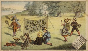 Niños jugando al raquetbol, anunciando harina de American School