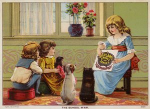Niños Sentados en el Suelo de American School
