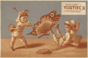 Niños con una mariposa gigante de American School