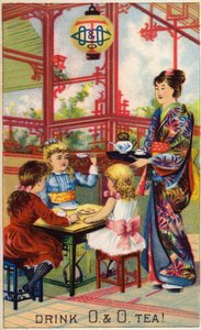Niños en una ceremonia del té japonesa