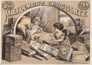 Niños bebiendo chocolate, anuncio de Maillards Chocolate
