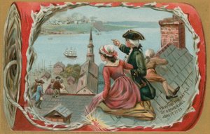 Niños viendo la Batalla de Bunker Hill, 17 de junio de 1775