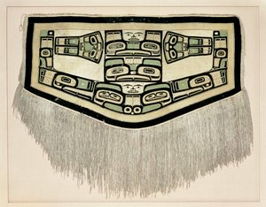 Manta Chilkat, antes de 1832 (lana de cabra montés y corteza de cedro amarillo) de American School