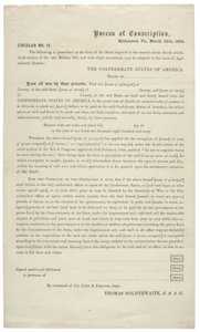Circular no. 12, una solicitud en blanco para la exención del servicio en el Ejército Confederado, 24 de marzo de 1864
