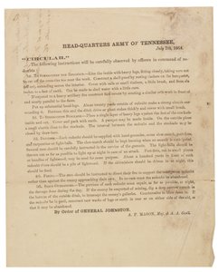 Circular sobre la construcción y fortificación de reductos utilizados por el Ejército de Tennessee, 7 de julio de 1864