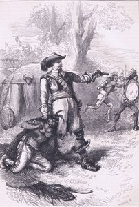 El coronel Atherton y los indios 1661, ilustración de la Historia de los Estados Unidos de Cassell, publicada por Petter & Galpin c.1890