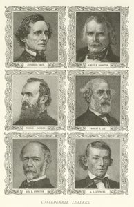 Líderes Confederados, Jefferson Davis, Albert S Johnston, Thomas J Jackson, Robert E Lee, Joseph E Johnston, A H Stephens de American School