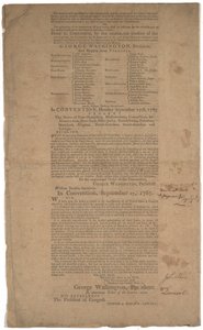 Constitución, primera impresión, impresa por Dunlap & Claypoole, 17-19 de septiembre de 1787 de American School