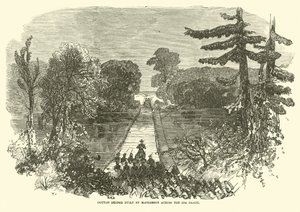 Puente de algodón construido por McPherson sobre el Big Black, mayo 1863 de American School