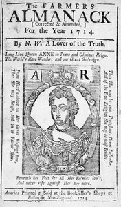 Portada de The Farmers Almanack, publicado en 1714