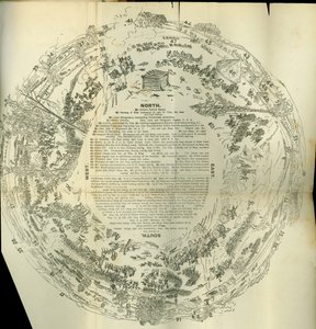 Mapa desplegable del ciclorama detallando la Historia de la Gran Rebelión, c.1870