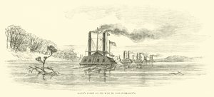 Flota de Davis en camino para unirse a Farragut, julio 1862 de American School