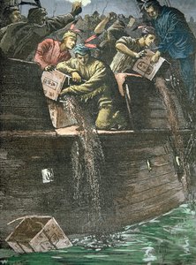 Destrucción de los cargamentos de té, conocido como el Boston Tea Party