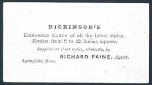 Dickinsons, proveedor de tarjetas en relieve de todos los estilos más recientes, tarjeta comercial de American School