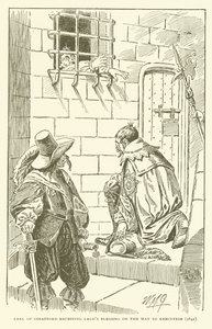 El conde de Strafford recibiendo la bendición de Laud en camino a la ejecución (1641) (grabado) de American School