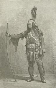 Edwin Forrest, actor estadounidense, como Metamora de American School