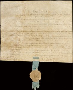Proclamación engrossada otorgando la Libertad de la Ciudad a John Jay