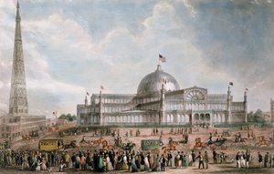 Vista exterior del Palacio de Cristal de Nueva York, 1853 de American School