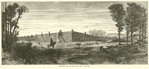 Vista exterior del Penal de Prisioneros en Millen, noviembre 1864 de American School