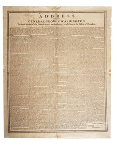 Discurso de despedida del difunto General George Washington, 17 de septiembre de 1796