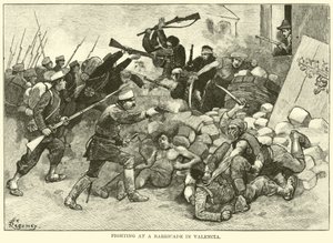 Lucha en una barricada en Valencia de American School