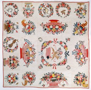 Colcha de Bandera y Flor, c.1860 de American School