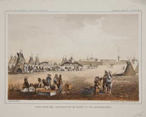 Fort Union y distribución de mercancías a los assinniboines de American School
