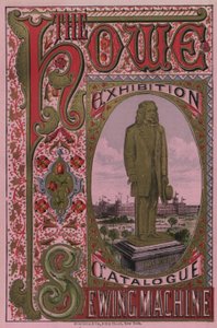 Portada del catálogo de la exposición de la máquina de coser Howe, 1876 de American School