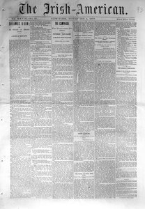 Portada de The Irish-American, publicado en Nueva York, 4 de noviembre de 1876 de American School