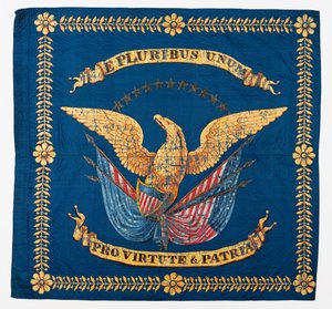Vista frontal de la bandera de la Guerra Civil, c.1861-1865
