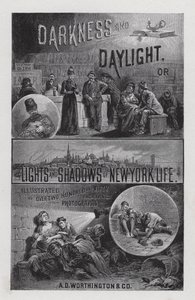 Frontispicio para Oscuridad y Luz del Día, o Luces y Sombras de la Vida en Nueva York por la Sra. Helen Campbell de American School