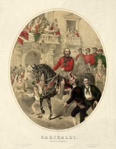 Garibaldi, entrada a Nápoles, pub. 1860 de American School