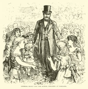 El General Grant y los niños de la escuela en Oakland de American School