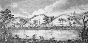 El general John Burgoyne (1723-92) reuniéndose con los indios de American School